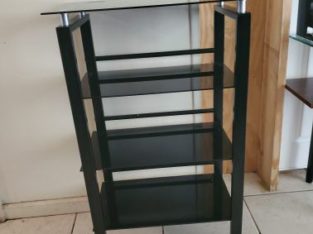 4 glass entertainment shelf