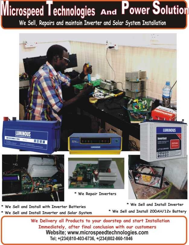 We Sell Repairs and Install Inverters